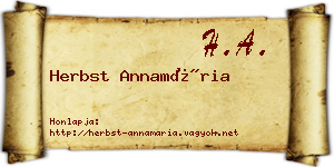 Herbst Annamária névjegykártya